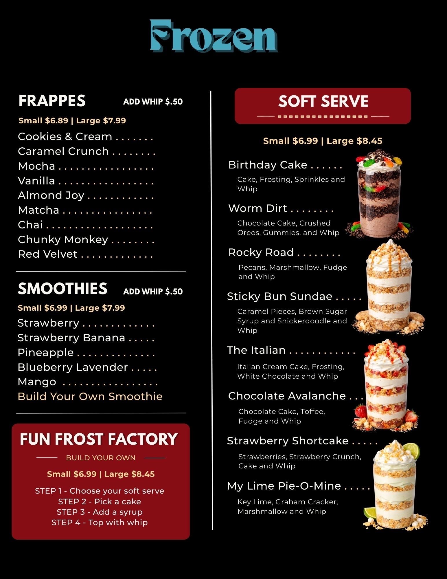 Blue Giraffe Cafe menu page three